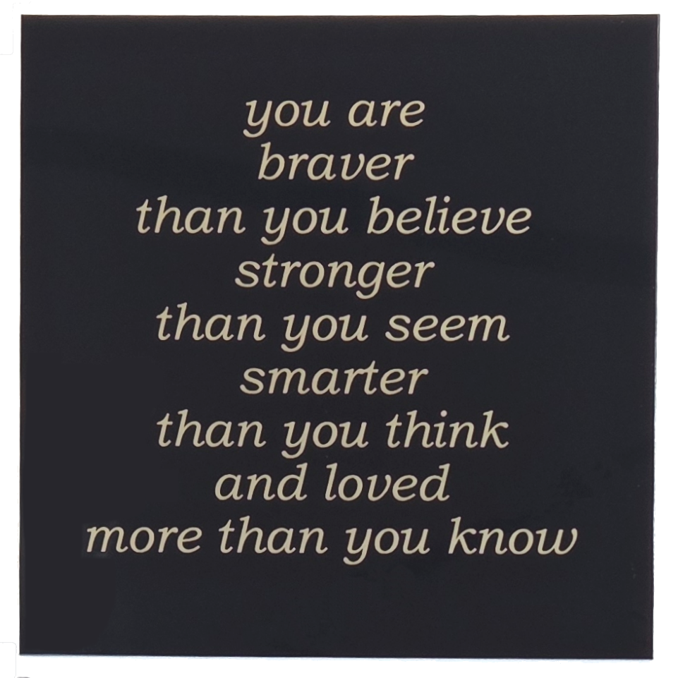 you are braver plaque