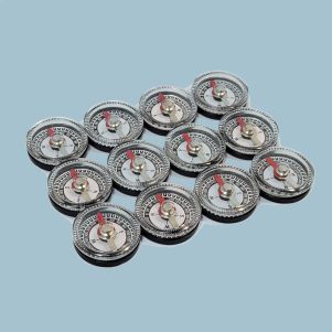 Pack of One Dozen Low Cost Small 20 mm dia. Plastic Compasses