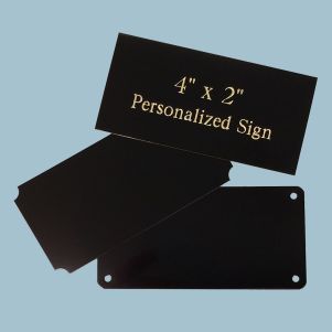 4" x 2" Custom Engraved Black Brass Plaque