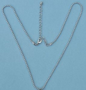 19 inch Stainless Steel Beaded Necklace Chain