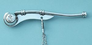 Silver Plated Traditional Boatswain's Pipe with Chain