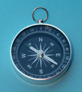 Engravable Open Face 1 3/4 inch Aluminum Pocket Compass with Black Face