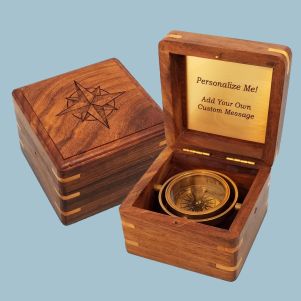 Engravable Miniature Boxed Desk Compass
