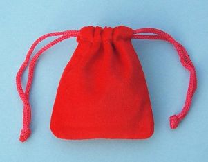 Small Red Velvet Pouch