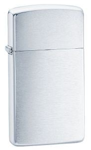 Engravable Zippo Slim Brushed Chrome #1600 Lighter