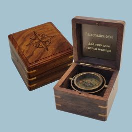 Personalized Compass | Engravable Miniature Boxed Desk Compass