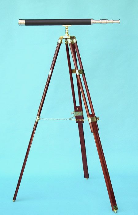 Engravable 30-inch Leather Sheathed Harbormaster Brass Telescope