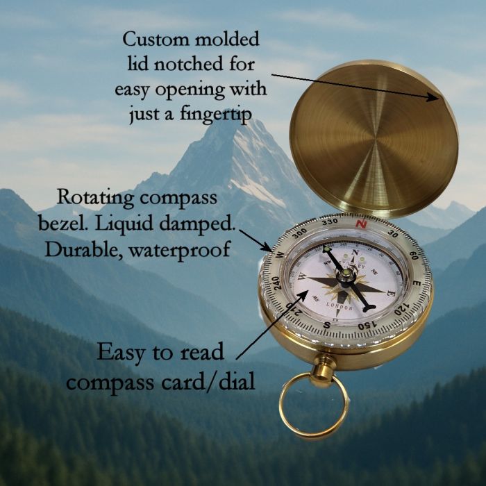 Stanley London Solid Brass Wilderness Scouting Compass