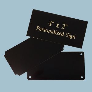 4" x 2" Custom Engraved Black Brass Plaque