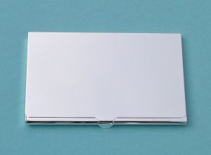 Engravable Slim Nickel Plated Card Case