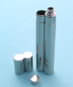 Stainless Steel Flask and Single Cigar Holder