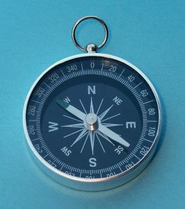 Engravable Open Face 1 3/4 inch Aluminum Pocket Compass with Black Face