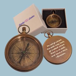 Engravable Antique Pocket Watch Style Brass Compass