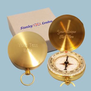 Engravable Wilderness Scouting Brass Pocket Compass