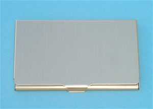 Engravable Slim Brass Finish Business Card Case