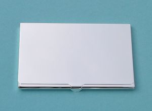 Engravable Slim Nickel Plated Card Case