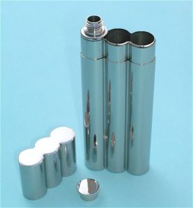 Engravable Stainless Steel Flask and Double Cigar Holder