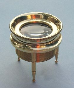 Engravable Small Plain Brass 3-Leg Magnifier