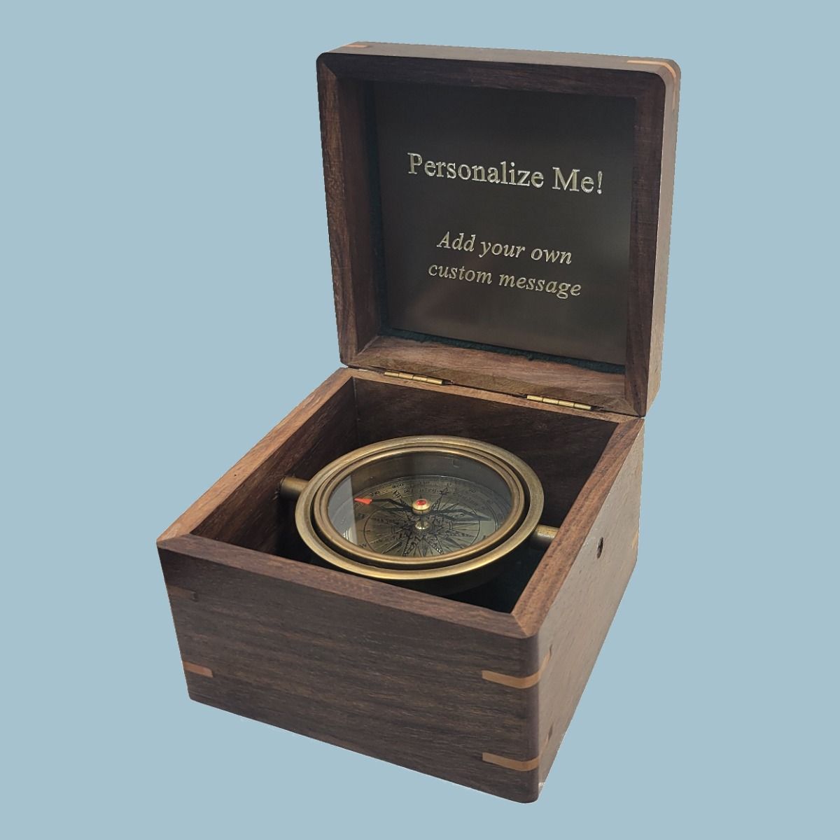 Engravable Standard Boxed Brass Desk Compass Engravable Standard Boxed Brass Desk Compass