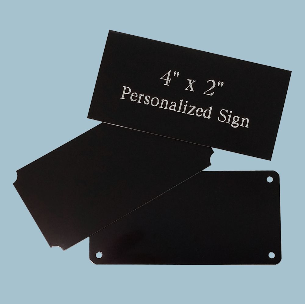 その他 BLACK SIGN galcia 4 x 2 Custom Engraved Black Brass Plaque