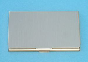 Engravable Slim Brass Finish Business Card Case