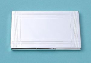 Engravable Patterned Silver Plated Card Case