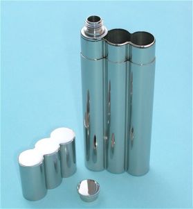 Engravable Stainless Steel Flask and Double Cigar Holder