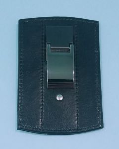 Engravable Leather and Stainless Steel Credit Card Wallet and Money Clip