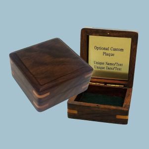 Engravable Small Plain Hardwood Storage Case