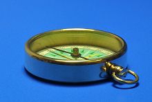 Compass sighting a bearing of 222 degrees.